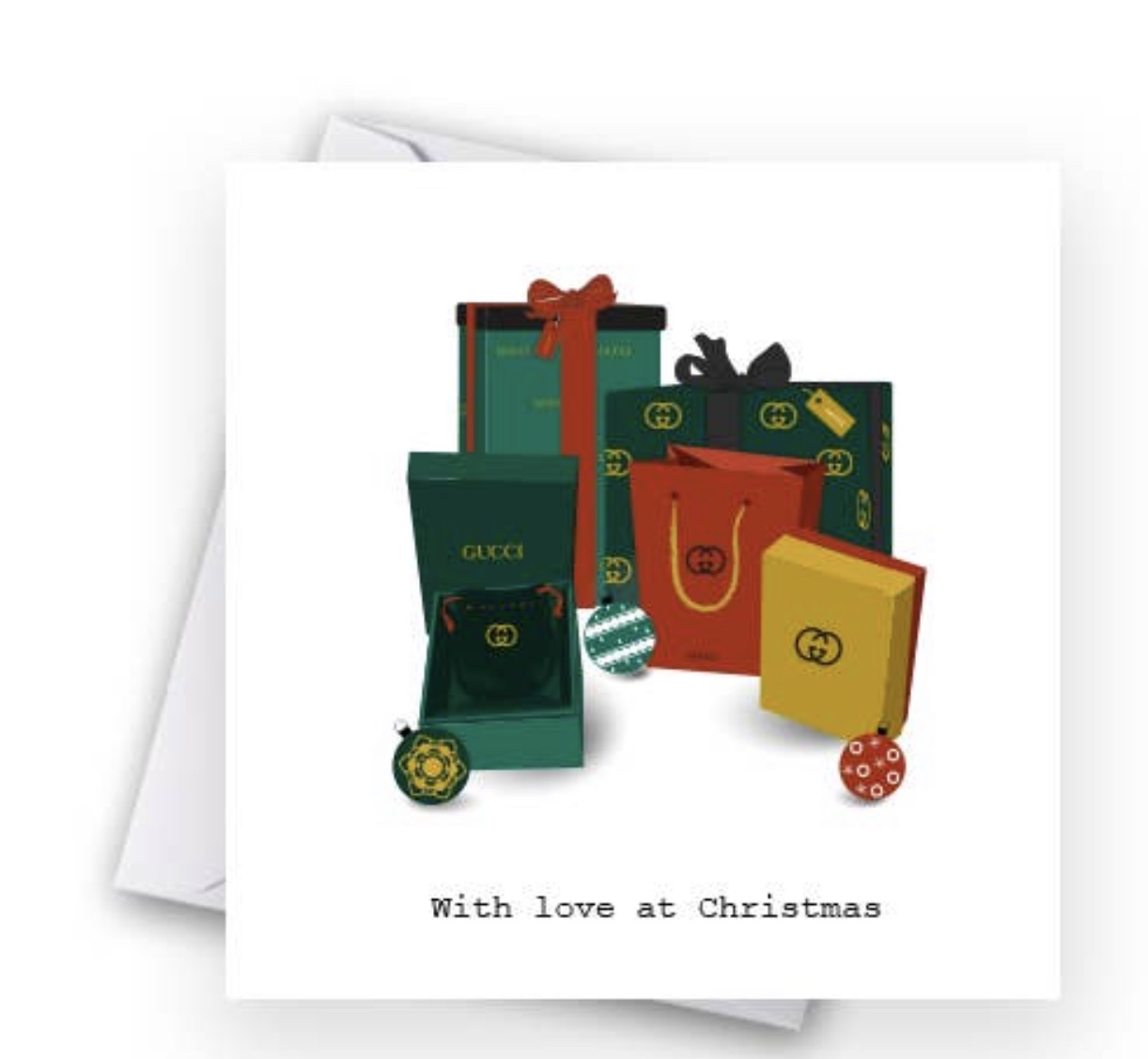 Catherine Loves Fashion Snow Globe Christmas Greeting Card Louis Vuitton