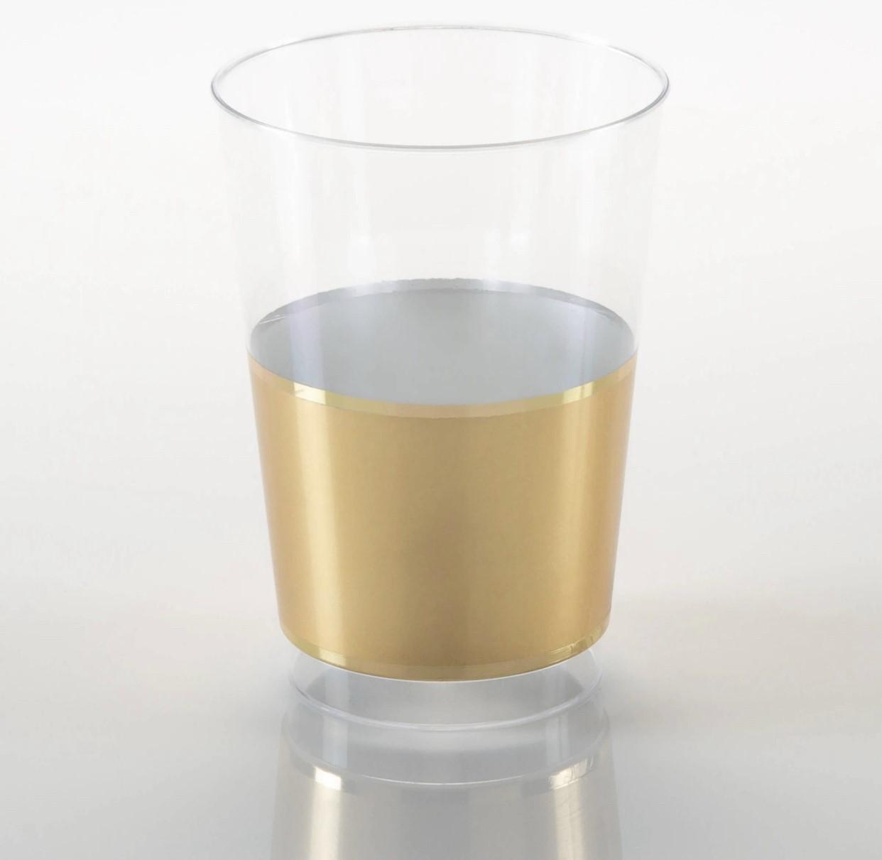 Luxe Party Round Plastic Cups Gold 12 oz