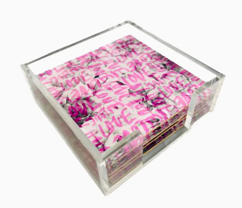 Maven Home Acrylic Coasters - Love Note - Set of 4