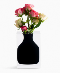 Jr William Soho Black Hand Poured Authentic Acrylic Hogan Bud Vase Gift