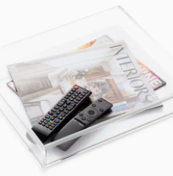 JR William Hamptons White Hand Cut Large Luxury Acrylic Tray