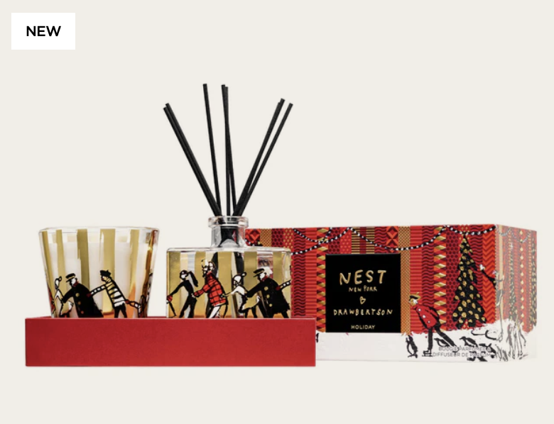 Nest New York x Drawbertson Holiday Classic Candle and Reed Diffuser Set