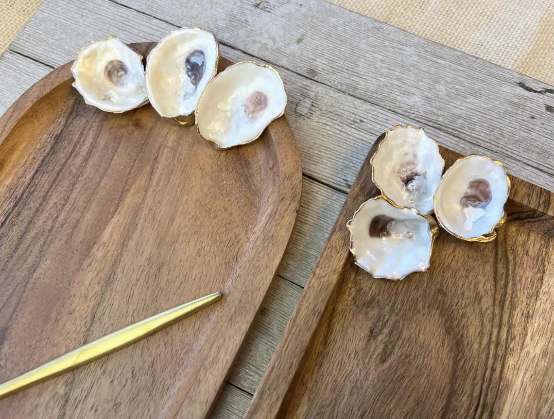 Ten Twenty Six Designs Wood Tray W/Oysters - Image 2