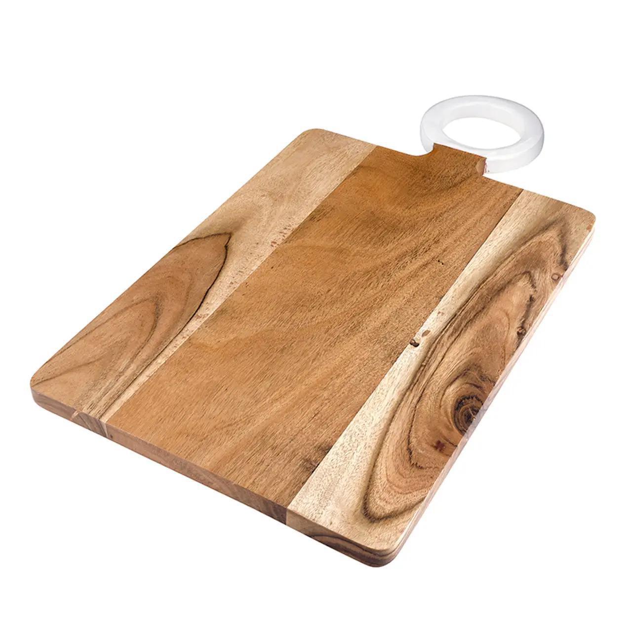 Santa Barbara Wood Board with Enamel Handle - Large - White