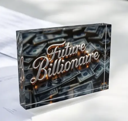 Resinate By KS Crystal Block Table Decor Future Billionaire