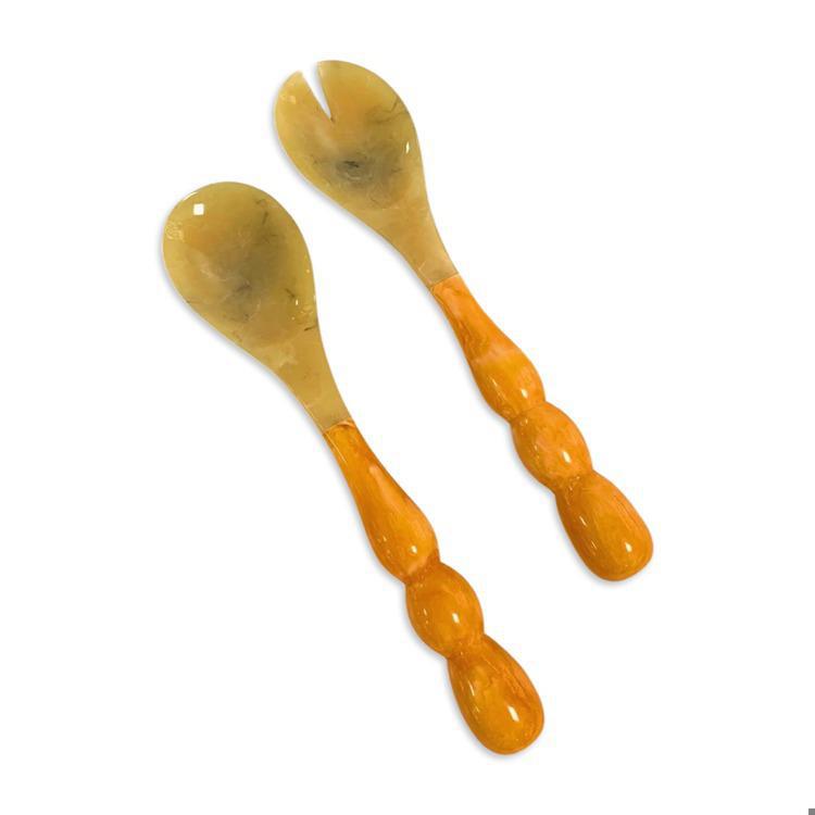 Beatriz Ball Resin Rio Bubble Salad Servers Orange