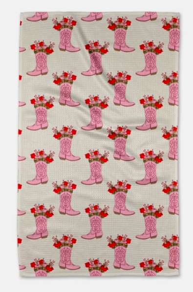 Geometry Tea Towel Cowgirl Boots