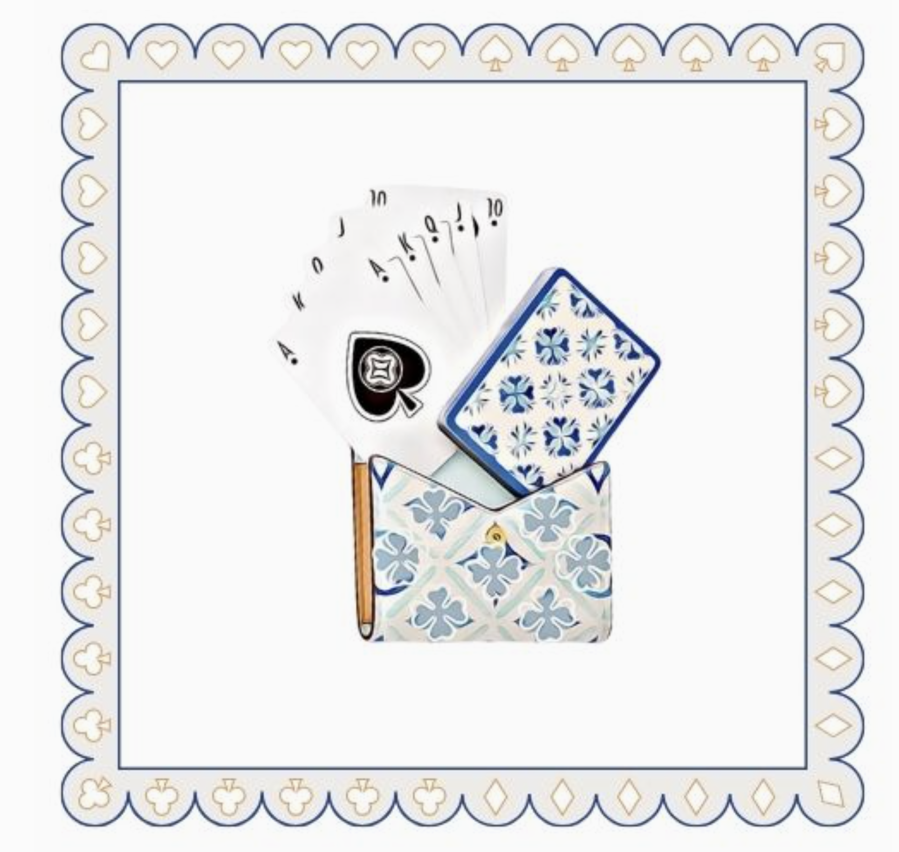 Maven Home Linen Feel Cocktail Napkins, Card Game