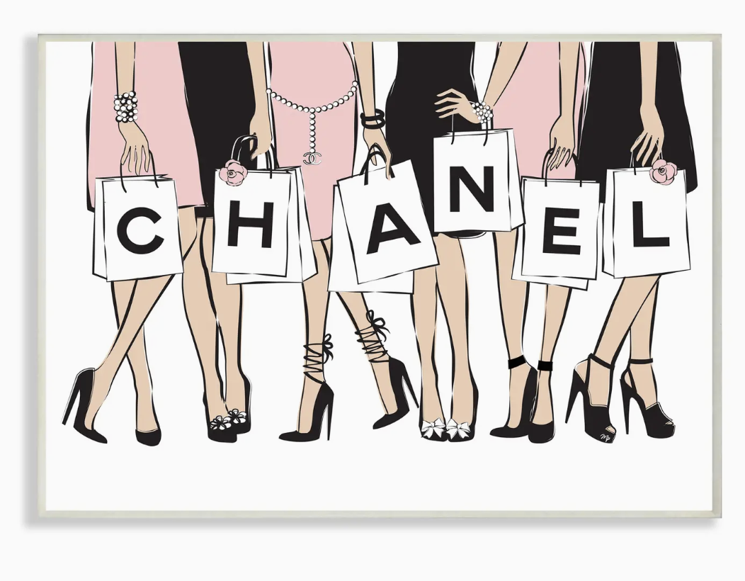 Stupell Fashionista Shopping Bags Stylish Standing Poses