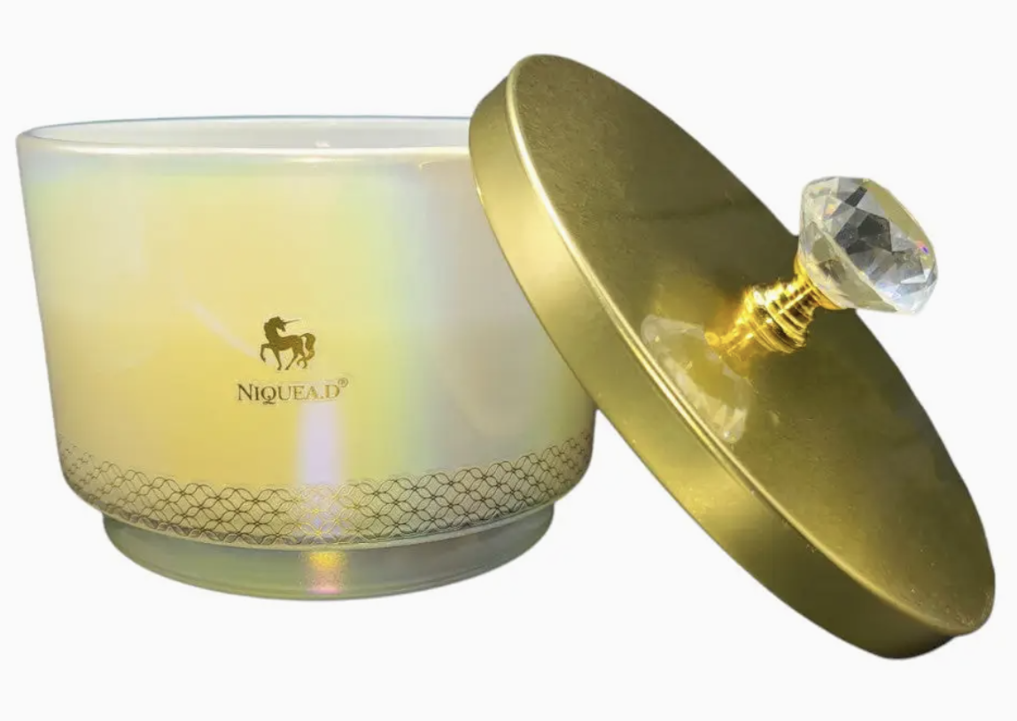 Niquea.D White Clouds Candle - 16oz Footed Dish