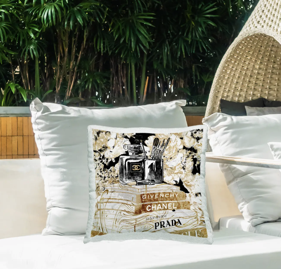 Stupell Glam Designer Women's Fashion Books Outdoor Printed Pillow