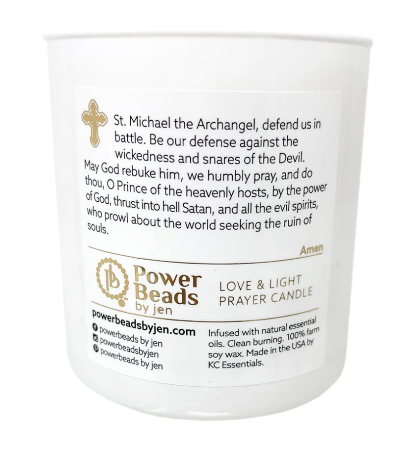 PowerBeads By Jen Love and Light Prayer Candle- St. Michael - Image 2