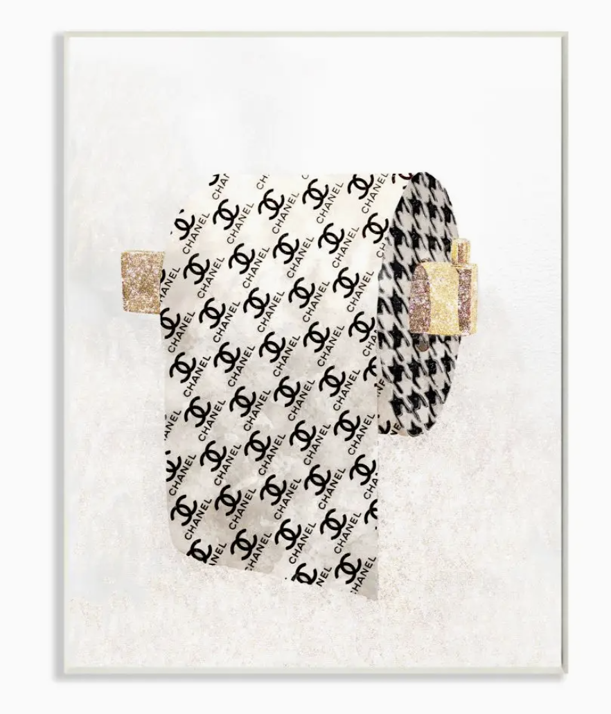 Stupell Fashion Glam Toilet Paper Designer Detailing Oversized