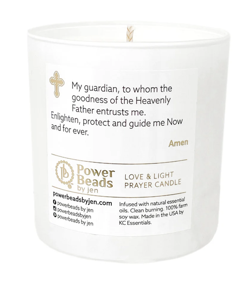 PowerBeads By Jen Love and Light Prayer Candle- Guardian Angel - Image 2