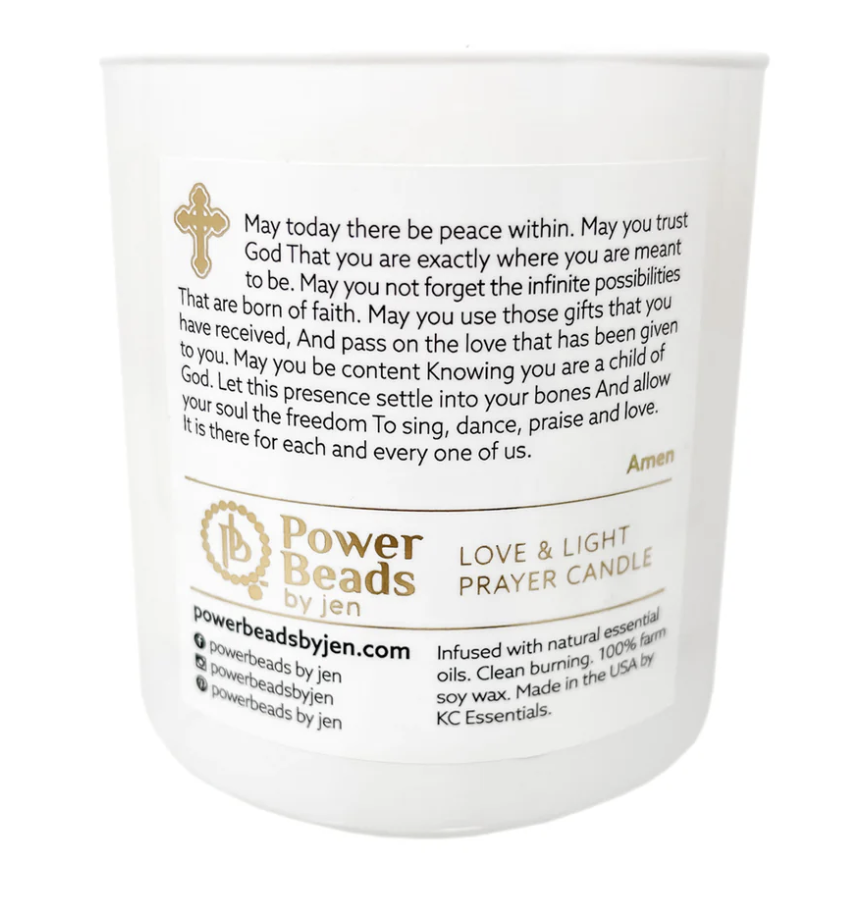 PowerBeads By Jen Love and Light Prayer Candle- St. Theresa "Little Flower" - Image 2