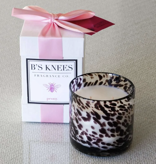 B's Knees Tortoise Glass 2-Wick Candles Peony
