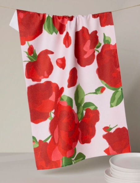 Geometry Tea Towel Whispering Roses