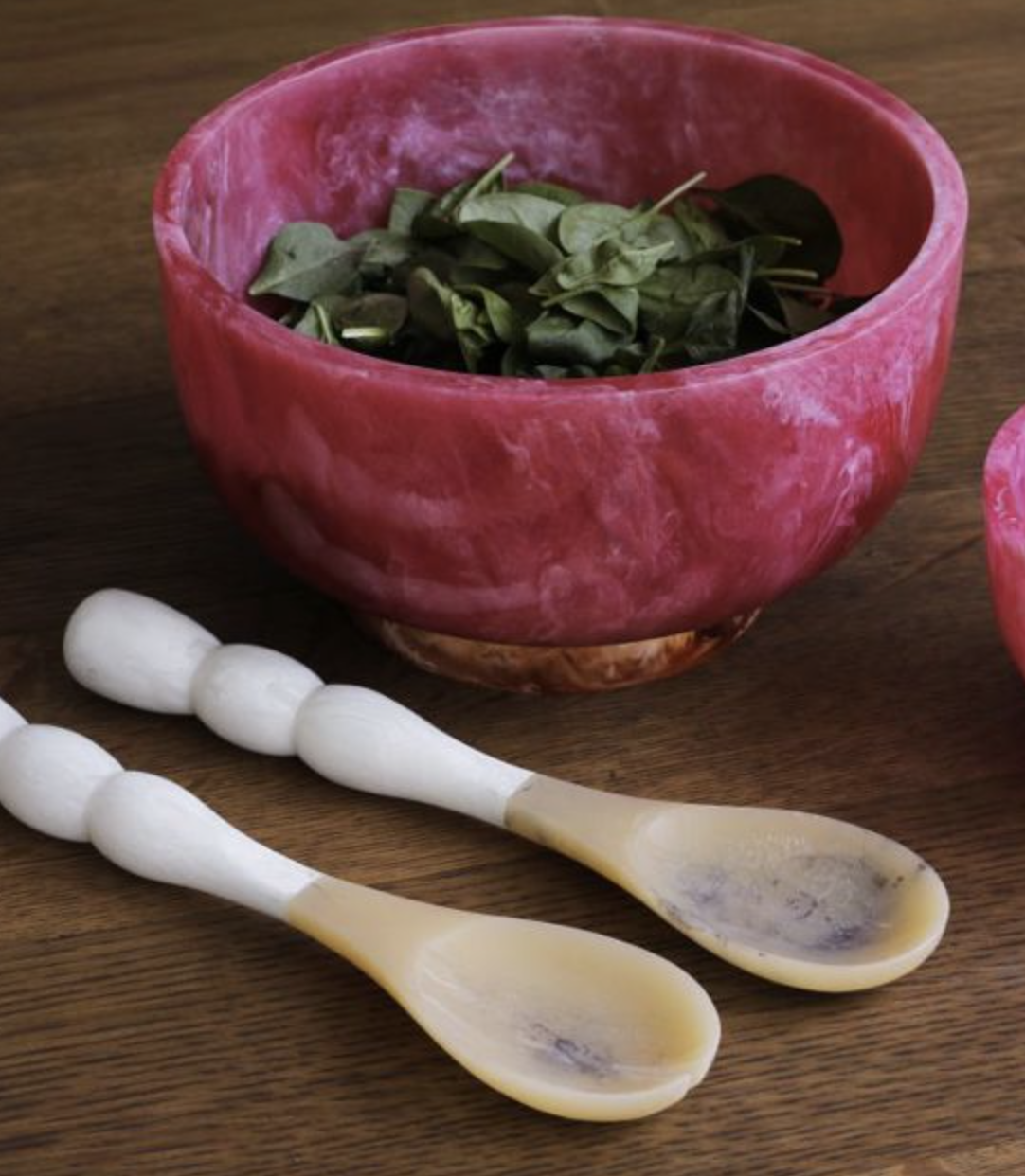 Beatriz Ball Resin Rio Large Round Bowl w/Base Pink and Orange - Image 2