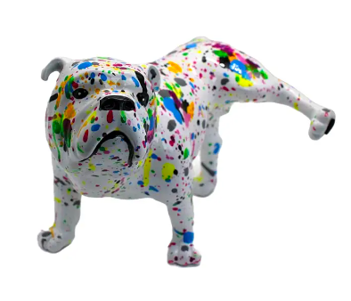 Interior Illusions Splatter French Bulldog with Leg Up - 10" Long