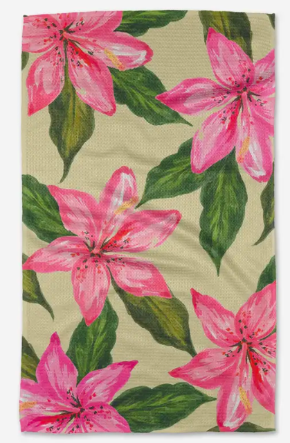 Geometry Tea Towel Hibiscus Haze