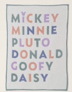 Barefoot Dreams CozyChic Disney Mickey and Friends Stroller Blanket 30x40 OS Cream Multi