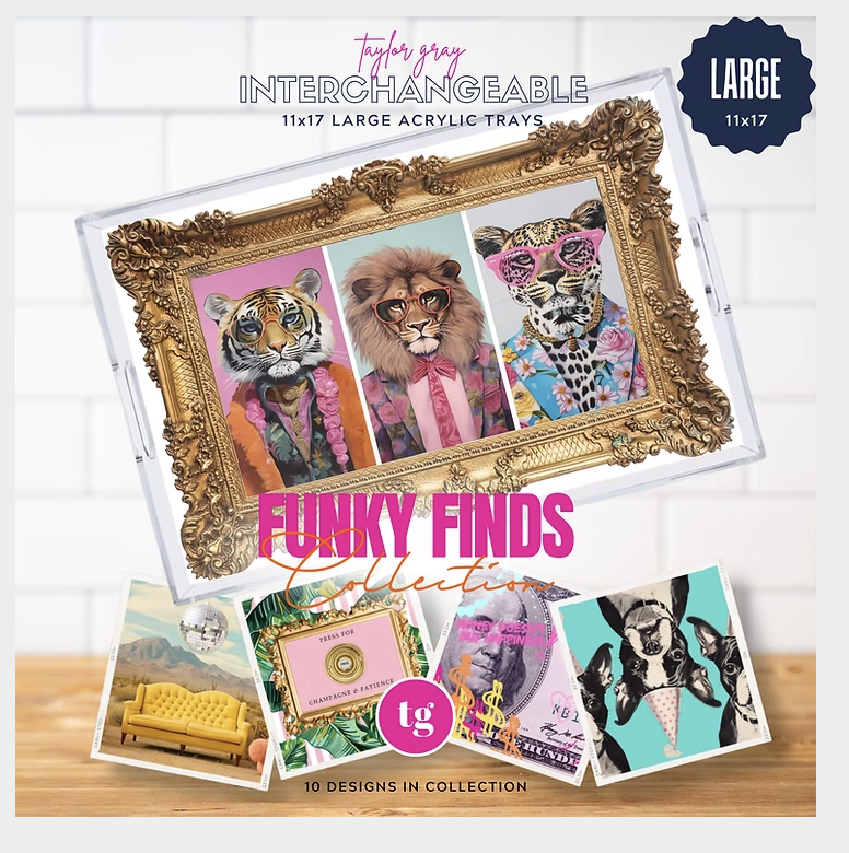 Taylor Gray Acrylic Tray Inserts Only 11x17