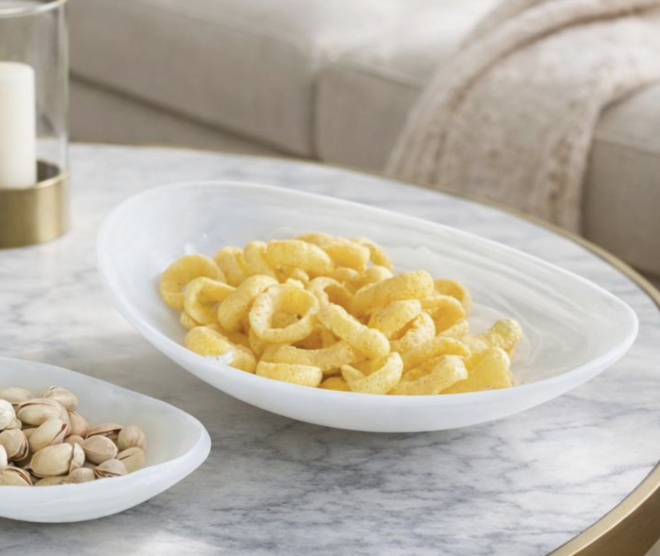 Boker Tov Shalom Resin Snow Drift Oval Serving Dish