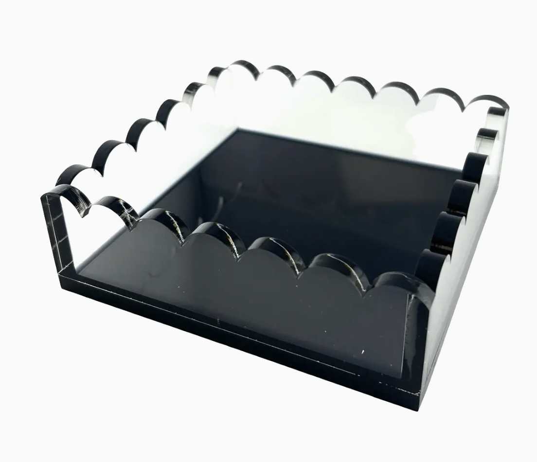 Maven Home Cocktail Napkin Holder, Scalloped/Slate