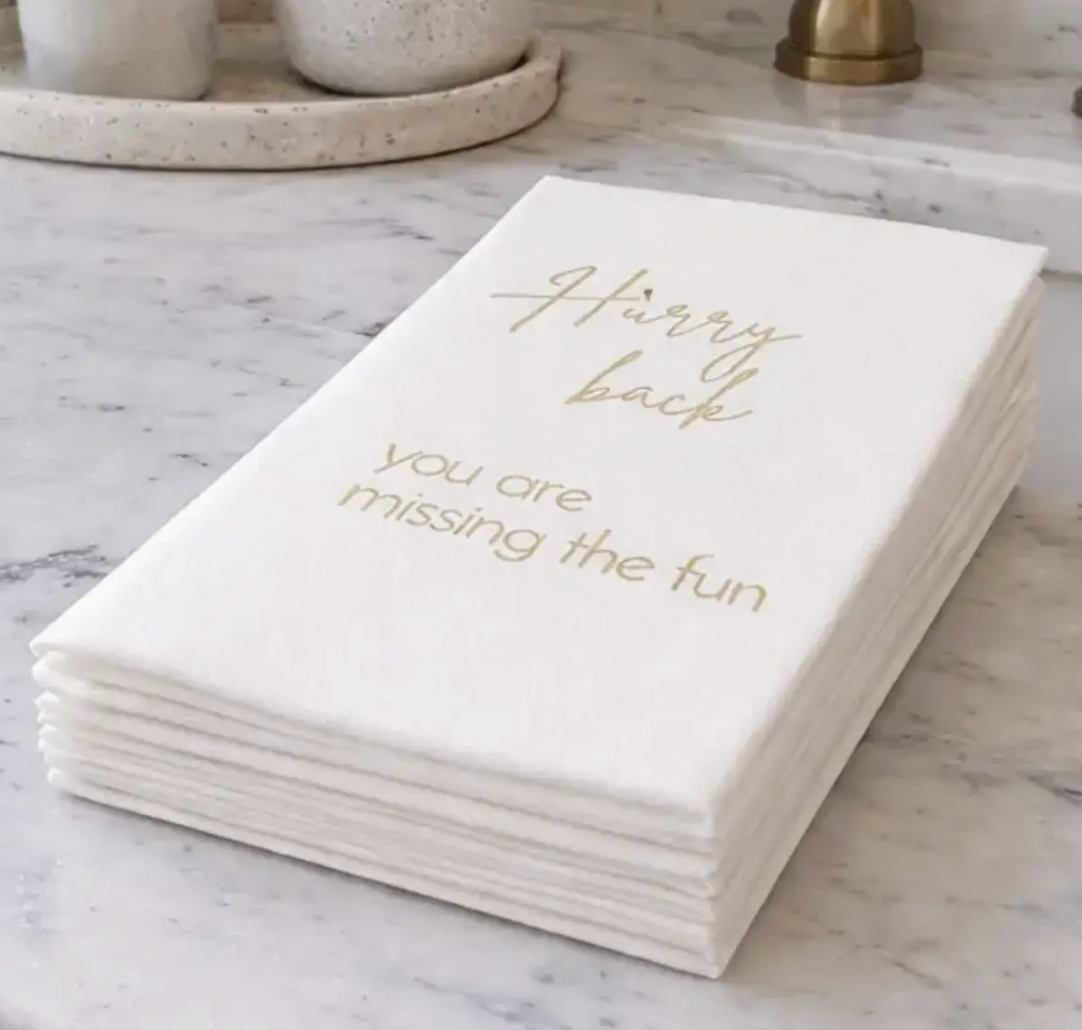 Maven Home Guest Towel Napkins, Hurry Back