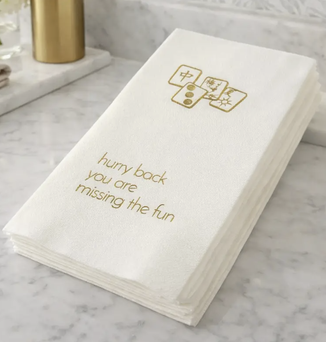 Maven Home Guest Towel Napkins, Hurry Back Mahjong