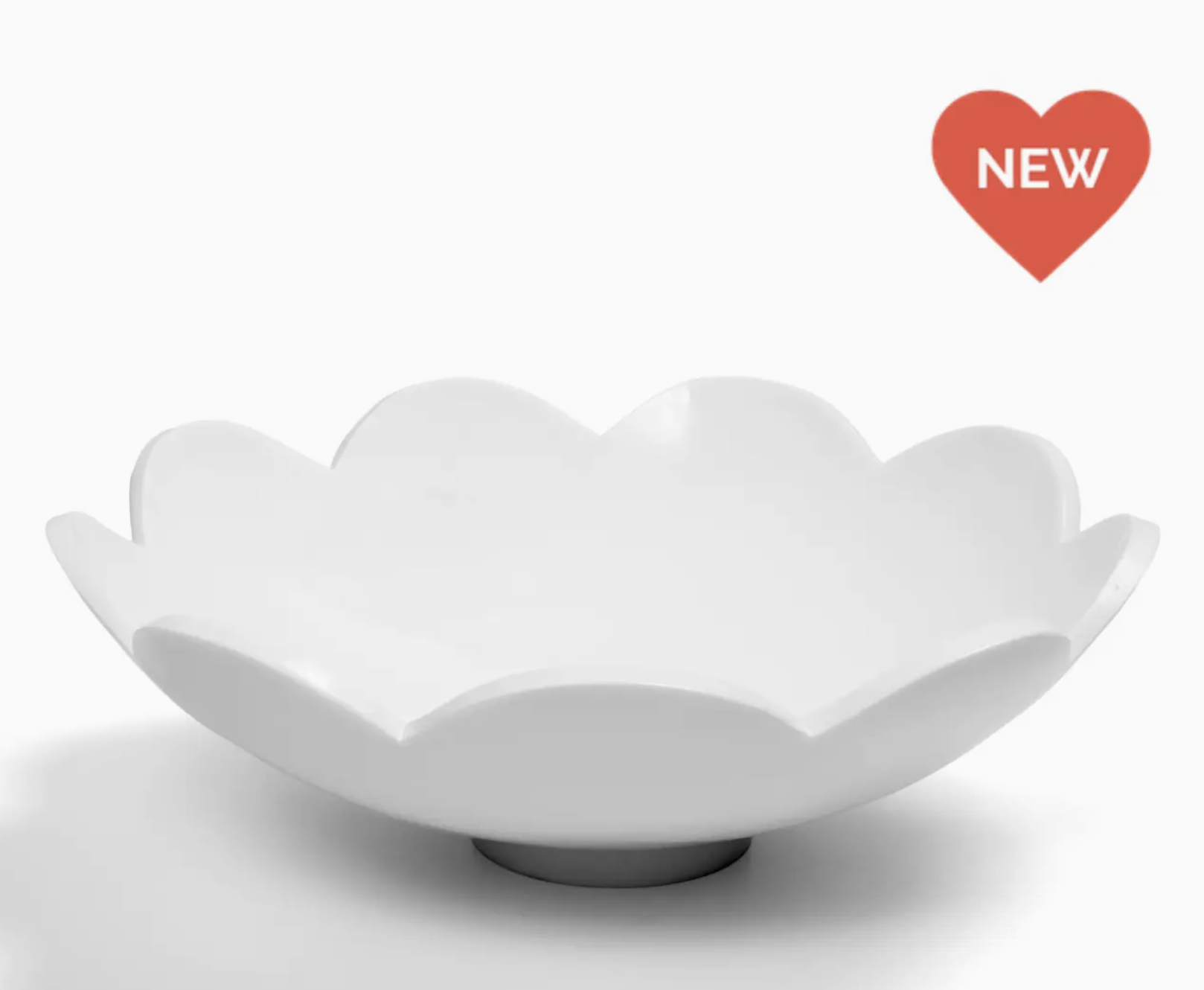 Inspired Generations Large Bright White Scalloped Bowl-White Swirl Servers - Image 3