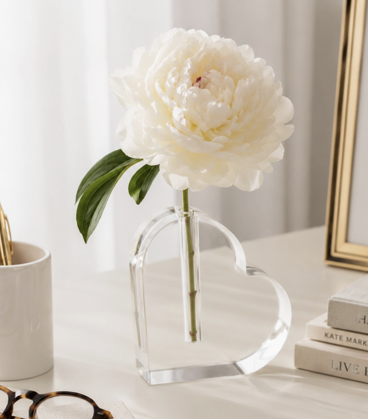 Maven Home Heart Bud Vase, Clear
