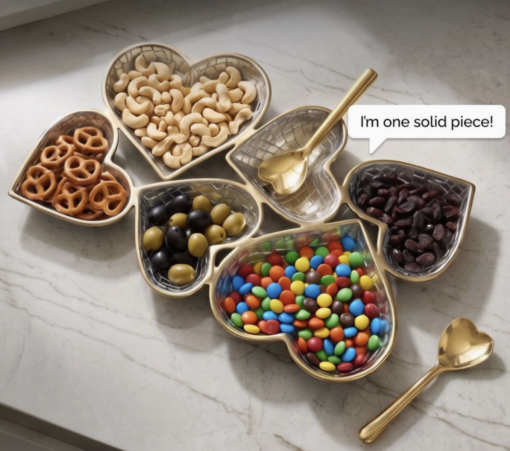 Inspired Generations Heart Cluster with 2 Gold Heart Spoons