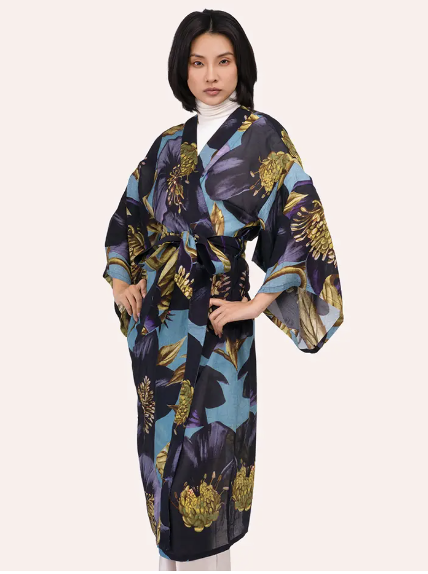 Powder Designs Hellebore Long Kimono Gown