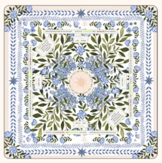 Five Gold Monkeys Tigre De Tartan Mahjong Mat Blue