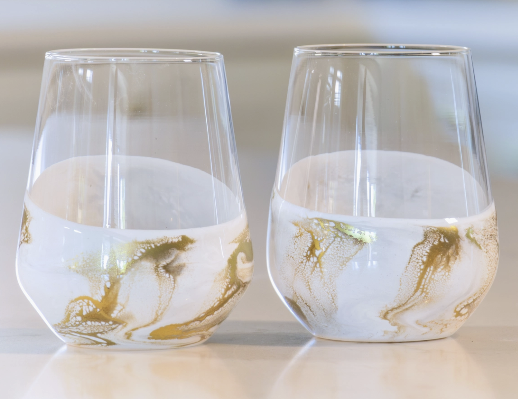 Lynn and Liana Resin Accented Wine Glasses Set of 2